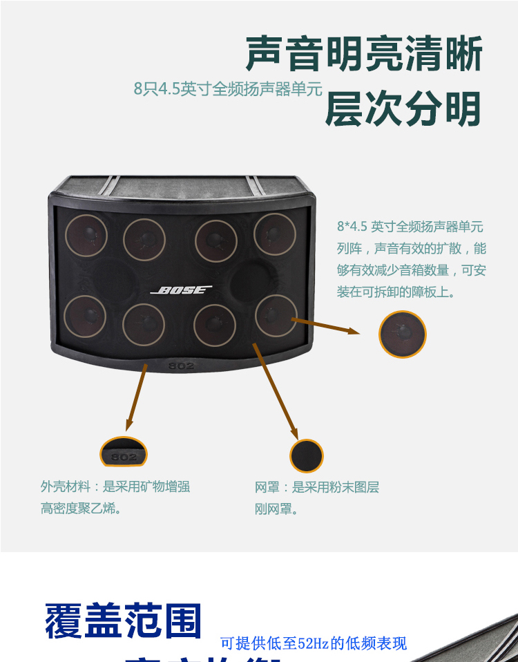 博士(bose) 音响 音箱panaray 802 series iv ktv卡包 卡拉ok 音箱